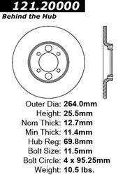 Centric C-Tek Standard Brake Rotors 121.20000