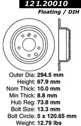 Centric C-Tek Standard Brake Rotors 121.20010