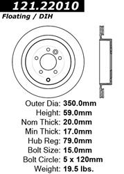 Centric C-Tek Standard Brake Rotors for 2005-2009 LR3, 2010-2016 LR4, 2006-2013 RANGE ROVER SPORT - 121.22010