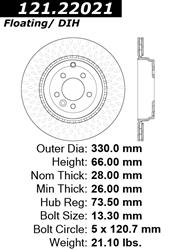 Centric C-Tek Standard Brake Rotors 121.22021