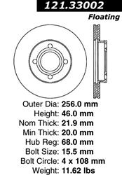 Centric C-Tek Standard Brake Rotors 121.33002