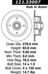 Centric C-Tek Standard Brake Rotors 121.33007