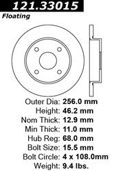 Centric C-Tek Standard Brake Rotors for 1978-1985 5000 - 121.33015