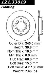 Centric C-Tek Standard Brake Rotors 121.33019