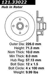 Centric C-Tek Standard Brake Rotors 121.33022