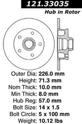 Centric C-Tek Standard Brake Rotors 121.33035