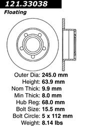 Centric C-Tek Standard Brake Rotors 121.33038