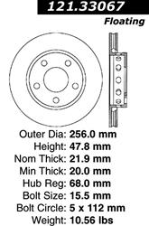 Centric C-Tek Standard Brake Rotors for 2000-2002 S4 - 121.33067