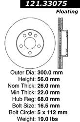 Centric C-Tek Standard Brake Rotors 121.33075