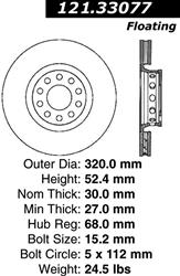 Centric C-Tek Standard Brake Rotors for 2002-2004 PASSAT - 121.33077
