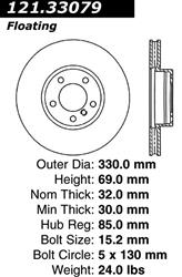 Centric C-Tek Standard Brake Rotors 121.33079
