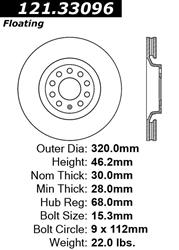 Centric C-Tek Standard Brake Rotors 121.33096