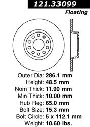 Centric C-Tek Standard Brake Rotors 121.33099