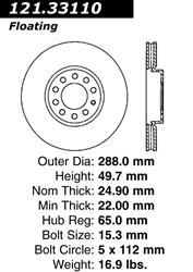 Centric C-Tek Standard Brake Rotors 121.33110