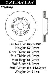 Centric C-Tek Standard Brake Rotors 121.33123