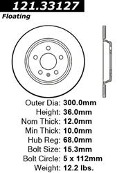 Centric C-Tek Standard Brake Rotors 121.33127