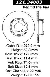 Centric C-Tek Standard Brake Rotors 121.34003