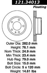 Centric C-Tek Standard Brake Rotors 121.34013