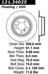 Centric C-Tek Standard Brake Rotors 121.34025