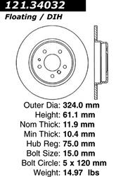 Centric C-Tek Standard Brake Rotors 121.34032