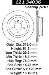 Centric C-Tek Standard Brake Rotors for 1995-1999 M3, 1998-2002 Z3 - 121.34036