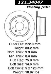 Centric C-Tek Standard Brake Rotors for 1996-2002 Z3 - 121.34047