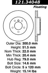 Centric C-Tek Standard Brake Rotors 121.34048