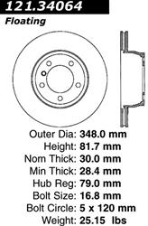 Centric C-Tek Standard Brake Rotors 121.34064