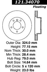 Centric C-Tek Standard Brake Rotors 121.34070