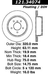 Centric C-Tek Standard Brake Rotors for 2004-2007 525I, 530I, 2008-2010 528I - 121.34074