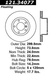 Centric C-Tek Standard Brake Rotors 121.34077