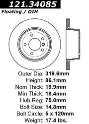 Centric C-Tek Standard Brake Rotors 121.34085
