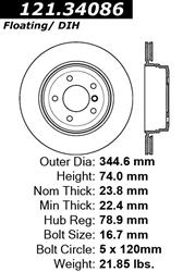 Centric C-Tek Standard Brake Rotors 121.34086