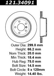 Centric C-Tek Standard Brake Rotors 121.34091