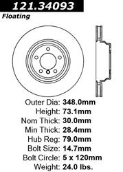 Centric C-Tek Standard Brake Rotors 121.34093