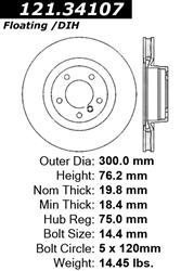 Centric C-Tek Standard Brake Rotors for 2008-2013 128I - 121.34107