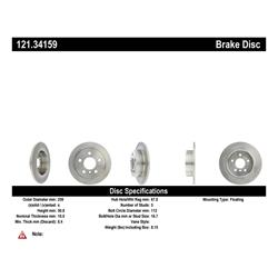Centric C-Tek Standard Brake Rotors for 2014-2023 COOPER - 121.34159