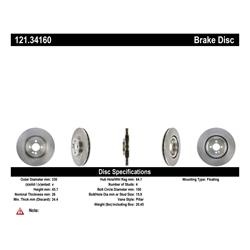 Centric C-Tek Standard Brake Rotors 121.34160