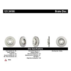 Centric C-Tek Standard Brake Rotors for 2014-2020 COOPER, 2016-2019 COOPER CLUBMAN - 121.34166