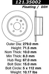 Centric C-Tek Standard Brake Rotors 121.35002