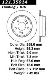 Centric C-Tek Standard Brake Rotors 121.35014