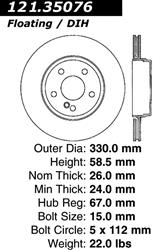 Centric C-Tek Standard Brake Rotors 121.35076