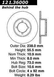 Centric C-Tek Standard Brake Rotors 121.36000