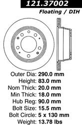 Centric C-Tek Standard Brake Rotors for 1969-1983 911 - 121.37002