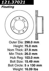 Centric C-Tek Standard Brake Rotors for 1987-1991 944, 1992-1995 968 - 121.37021