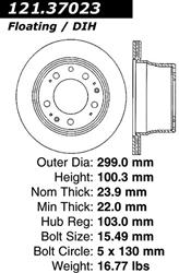 Centric C-Tek Standard Brake Rotors for 1989-1994 911, 1987-1991 944, 1992-1995 968 - 121.37023