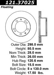 Centric C-Tek Standard Brake Rotors for 1989-1994 911 - 121.37025
