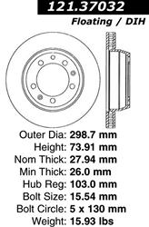 Centric C-Tek Standard Brake Rotors for 1991-1994 911 - 121.37032