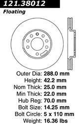 Centric C-Tek Standard Brake Rotors 121.38012