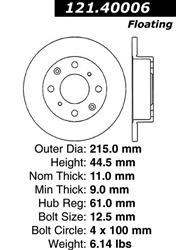 Centric C-Tek Standard Brake Rotors 121.40006